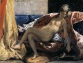 Mujer con un loro Romántico cuerpo humano Eugene Delacroix pájaros